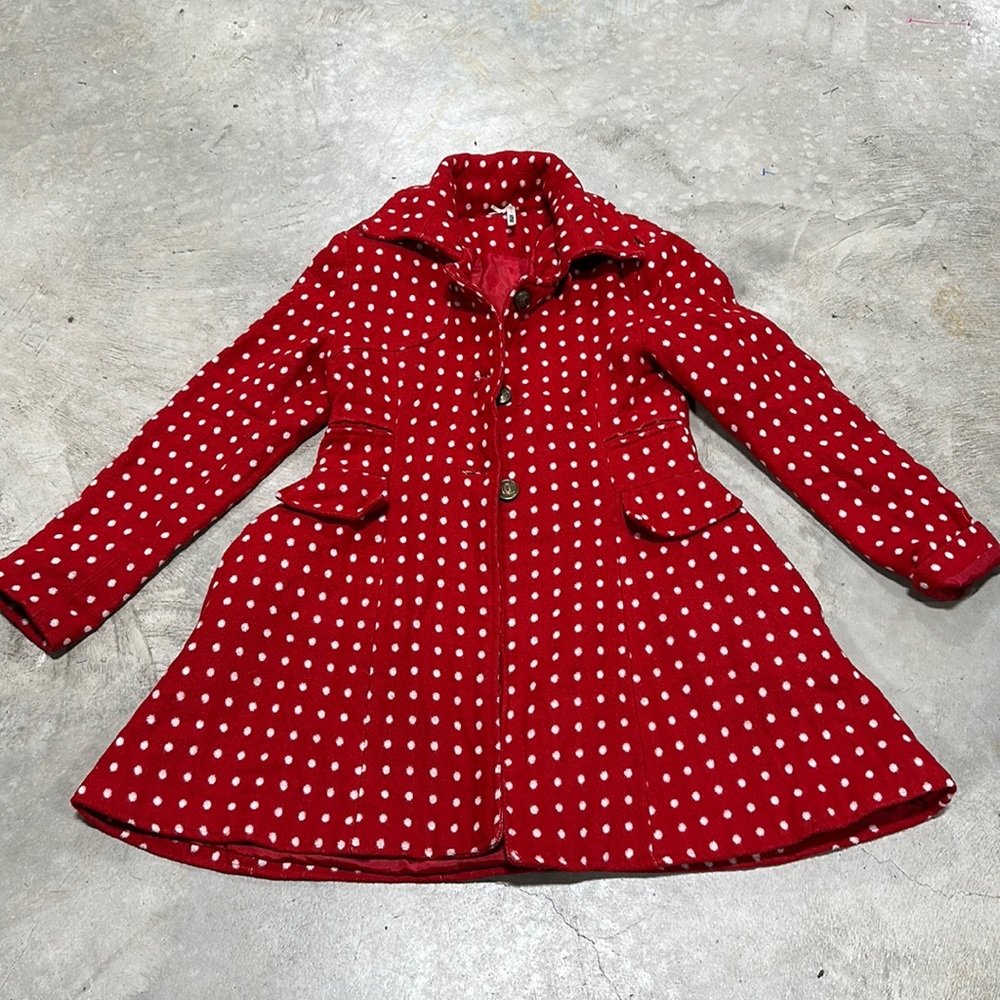 Max brand red w/white polka dots‎ coat / Size 11-12 yrs / S-55